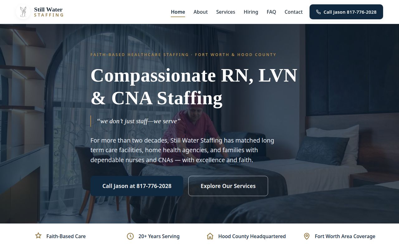Still Water Staffing website preview